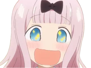 🤤 Chika Fujiwara Love is War Anime, Chika Fujiwara, Love is War, Desenho animado, Fofo, Feliz, Garota telegram sticker