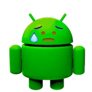 😰 Android android, verdrietig, emoji, groen, robot, huilen telegram sticker