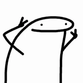 ✌️ streepmannetje, vredesteken, personage, grappig, humor, cartoon telegram sticker