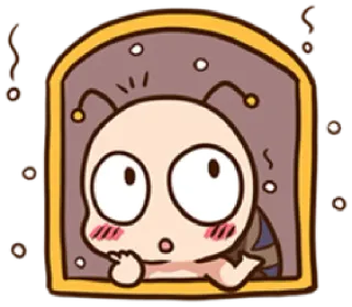 😯 Cartoon, Figur, Ausdruck, Süß, Sticker, Lustig telegram sticker