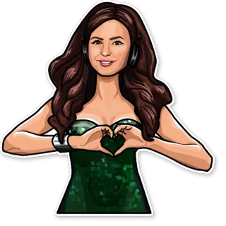 ❤️ mulher, menina, coração, amor, morena, adesivo telegram sticker