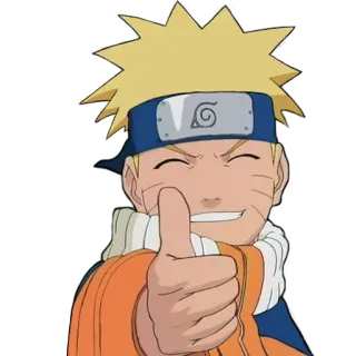 👍 Naruto Uzumaki Naruto наруто, аниме, большой палец вверх, ок, согласие, одобрение, манга, счастливый telegram sticker