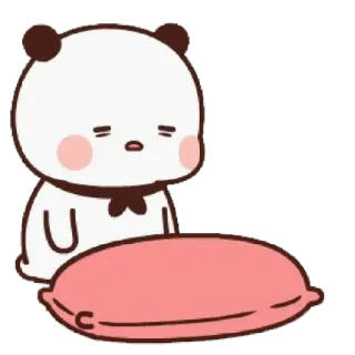 😀 Panda, Cartoon, Niedlich, Schläfrig, Kissen, Tier telegram sticker
