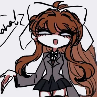 📄 Monika Doki Doki Literature Club! oha! Anime, Manga, Fille, Mignon, DDLC telegram sticker