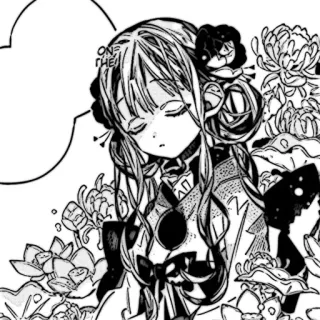 ✉️ ON THE 动漫, 漫画, 角色, 黑白, 花, 艺术作品 telegram sticker