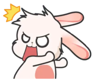 😤 coelho, coelho, zangado, desenho animado, animal, fofo, bravo telegram sticker