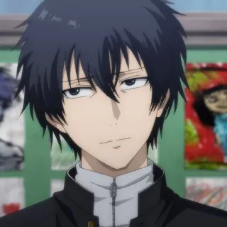 ♠️ anime, character, male, serious, black hair telegram sticker