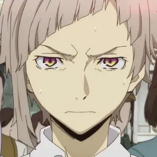 🍥 Atsushi Nakajima Bungo Stray Dogs Anime, Personnage, Sueur, Sérieux, Expression whatsapp sticker