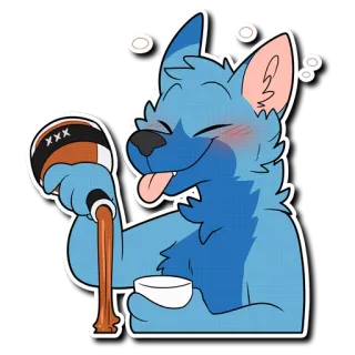 🥃 Kartun, Anjing, Minum, Alkohol, Lucu, Berbulu telegram sticker
