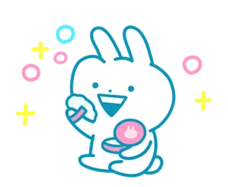 ☀ conejo, lindo, dibujos animados, animal, pegatina, kawaii telegram sticker