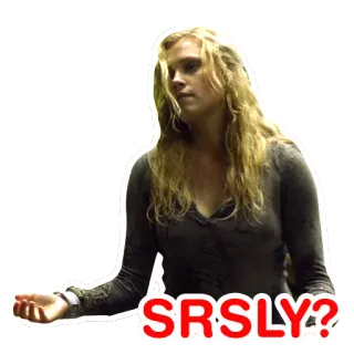😐 Clarke Griffin The 100 SRSLY? телешоу, cw, the 100, кларк, серьезный, выражение telegram sticker