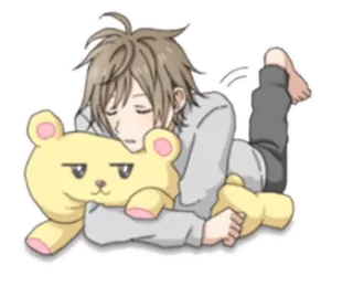 😕 Anime, Schlafend, Kissen, Bär, Ruhend, Süß whatsapp sticker
