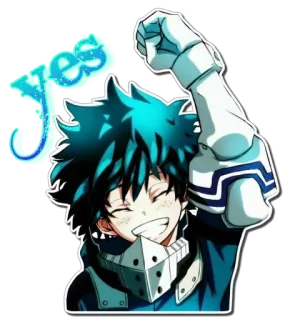 👍 Izuku Midoriya My Hero Academia Yes anime, my hero academia, izuku midoriya, deku, hero, yes, manga, cartoon whatsapp sticker