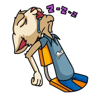 😴 sleeping, tired, exhausted, cartoon, zombie telegram sticker