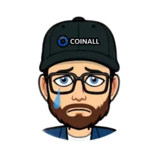 😥 COINALL bitmoji, triste, llorando, finanzas, trading, criptomoneda whatsapp sticker