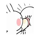 🍼 кролик, поцелуй, милый, любовь, зайчик, мультфильм telegram sticker