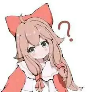 ❓ Anime, Desenho animado, Garota, Ponto de interrogação, Fofo, Kawaii telegram sticker
