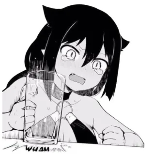😌 WHAAA Anime, Płacz, Woda, Smutny, Manga telegram sticker