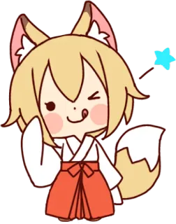 😜 Senko The Helpful Fox Senko-san 애니메이션, 여우, 소녀, 귀여운, 센코 씨, 카와이, 만화 telegram sticker