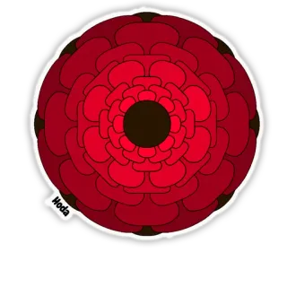 ❤ Hoda flor, pétalo, rojo, arte, ilustración, decorativo whatsapp sticker
