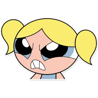 🤬 Bubbles Powerpuff Girls Cartone animato, Arrabbiato, Ragazza, Supereroe telegram sticker