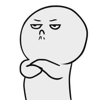 😒 cartoon, mood, annoyed, illustration, character, expression telegram sticker