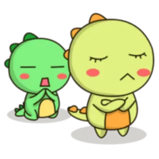 🙏 dinosauro, carino, cartone animato, kawaii, rettile, amicizia whatsapp sticker