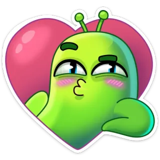 😘 Dibujo animado, Sticker, Corazón, Amor, Personaje, Lindo, Beso telegram sticker