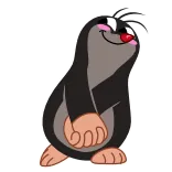 😊 mole, cartoon, animal, cute, friendly whatsapp sticker