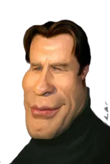 😉 John Travolta Джон Траволта, актер, карикатура, портрет telegram sticker