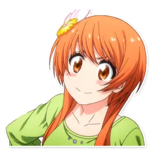 🙂 anime, ragazza, cartone animato, adesivo, capelli arancioni telegram sticker