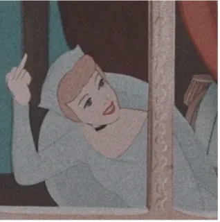 🖕 Cinderella золушка, средний палец, disney, мультфильм, оскорбительный telegram sticker