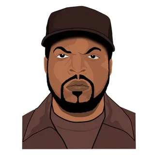 😠 Ice Cube Ice Cube, rapper, musician, actor, celebrity, portrait telegram sticker