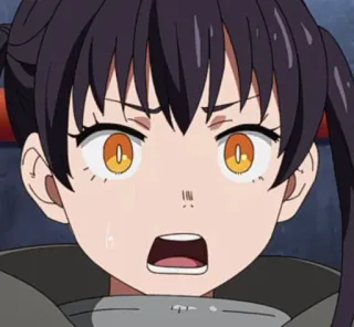 😦 Maki Oze Fire Force Maki Oze, Fire Force, anime, firefighter, angry, scared telegram sticker