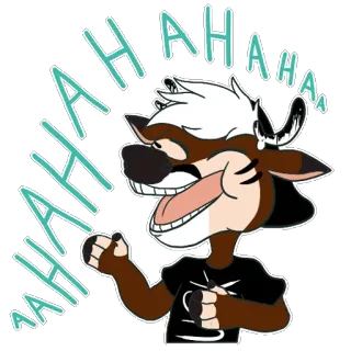 😄 HAHAHA ridere, cartoni animati, cervo, animale, umorismo, divertente telegram sticker