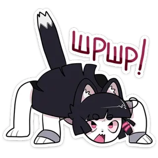 👹 ШРШР! gatto, animale, cartoni animati, divertente, illustrazione, adesivo whatsapp sticker
