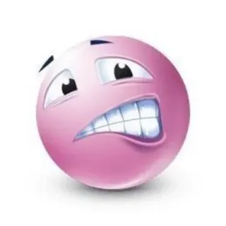 🫣 Biểu tượng cảm xúc, Hồng, Lo lắng, Bồn chồn, Răng, Sự lo lắng telegram sticker