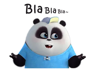 🐼 Bla, bla, bla... Panda, Dibujos animados, Hablante, Animado, Mono whatsapp sticker