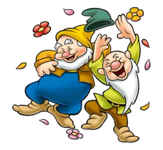 🎊 cartoon, dwarfs, happy, dancing, animation, characters telegram sticker
