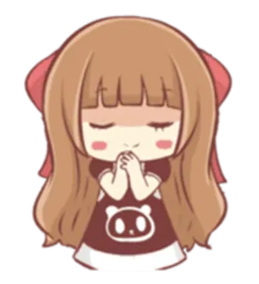 🙂 Anime, Cartoon, Mädchen, Kawaii, Süß, Chibi, Beten telegram sticker