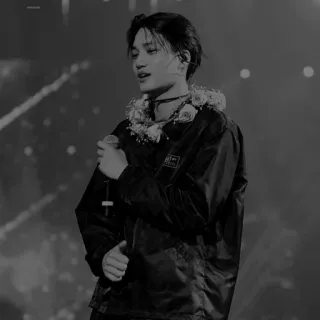 ✖️ Kai kai, singer, kpop, flowers, microphone, performer whatsapp sticker