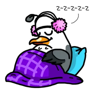 😴 2=2=2=2 กำลังนอน, นกเพนกวิน, ฤดูหนาว, การ์ตูน, น่ารัก telegram sticker