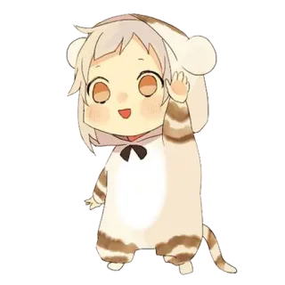 ✋ Chibi, Charakter, Anime, Tierkostüm, Süß telegram sticker