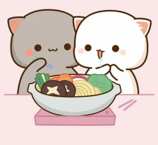 🍓 lucu, kucing, makanan, kawaii, kartun, binatang whatsapp sticker