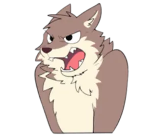 🏞 wolf, wütend, cartoon, tier, wild, illustration telegram sticker