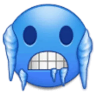 🥶 emoji, cold, frozen, icy, blue, sad, unhappy telegram sticker