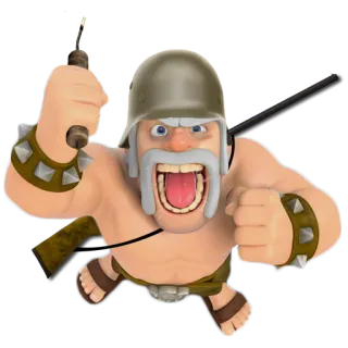 🌀 Barbarian Clash of Clans jeu, jeu mobile, en colère, barbare, militaire, hache, guerre whatsapp sticker