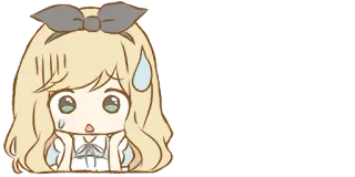 😱 Anime, Desenho animado, Fofo, Loira, Garota, Gota de suor, Surpresa whatsapp sticker