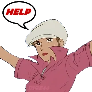 🆘 HELP Anime, Trợ giúp, Phim hoạt hình telegram sticker