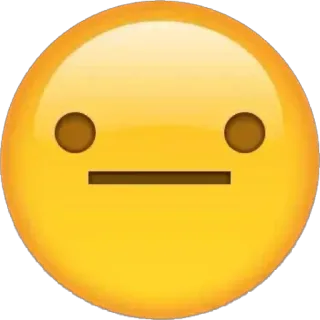 🤨 emoji, neutral, expressionless, yellow face, minimalist telegram sticker
